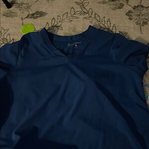 Lot of 2 - Easy Stretch XL Scrub V-Neck Top Royal Blue